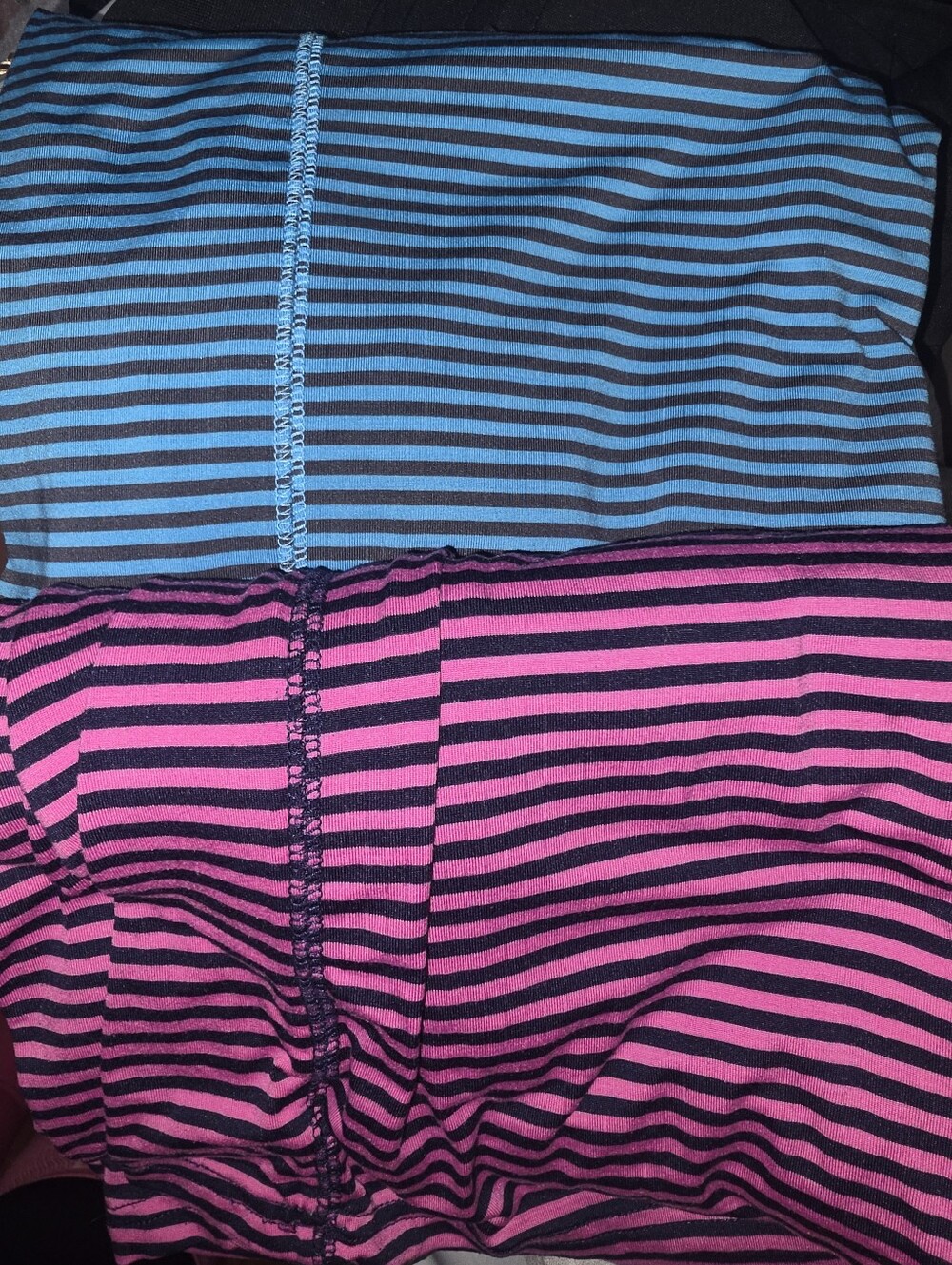 2 Striped Long Sleeve Tops Pink & Blue